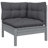  Garden Lounge Set Grey Solid Pinewood, Fabric (100% Polyester)-75397307-75397308