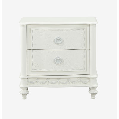 Colin 25.6'' W 2 - Drawer Nightstand in Ivory