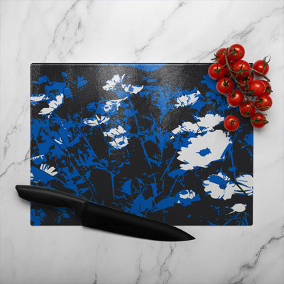 Field Of Flowers Glass Chopping Board