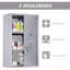 Armoire à pharmacie murale verrouillable en verre à 3 niveaux, structure en acier inoxydable, 2 clés