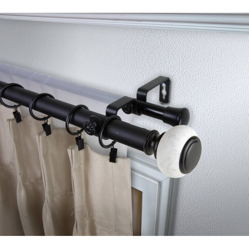Tringle à rideaux double McWethy, H 2,75 po x l 48 po x P 6,75 po, Noir