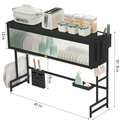 Over-the-sink Dish Drying Rack With Cover – 2-tier Space Saving Organizer For Dishes, Cutlery And Kitchen Utensils