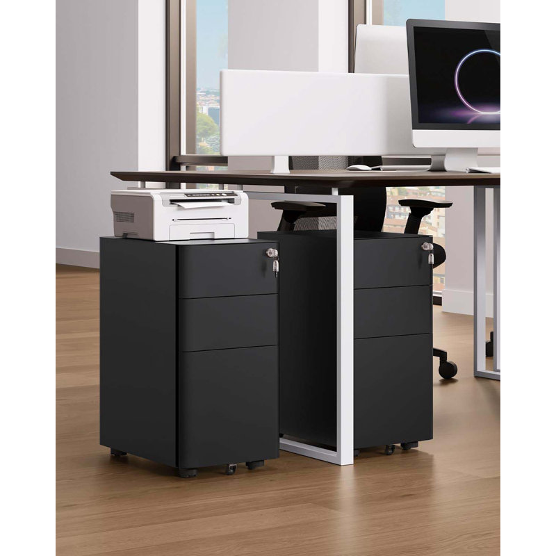 Danby 30cm Wide 3 -Drawer Steel File Cabinet, Black