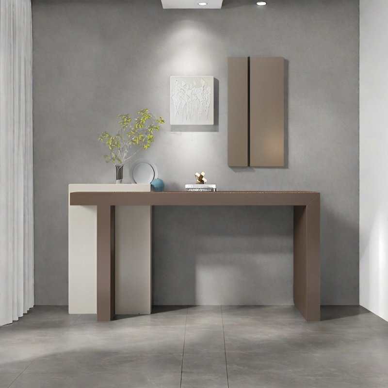 Console Modern Minimalist Art Design, H 37,4 po x l 55,12 po x P 15,75 po, Brun / Ivoire