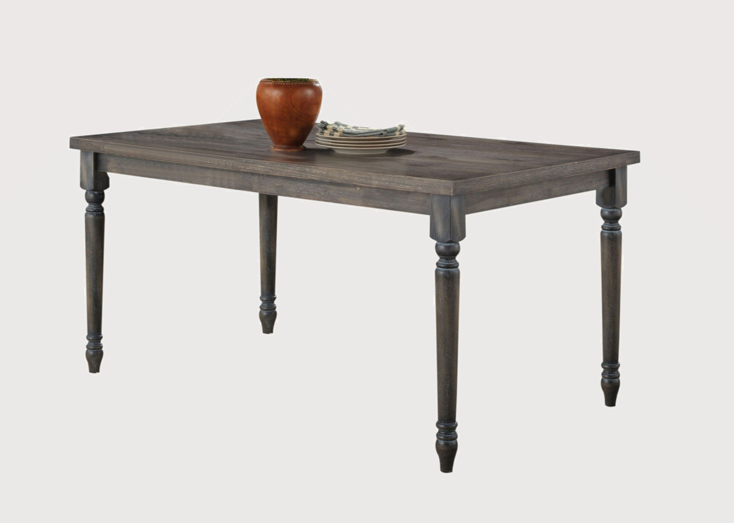 Ophelia & Co. Weathered Grey Dining Table With Turned Leg | Wayfair