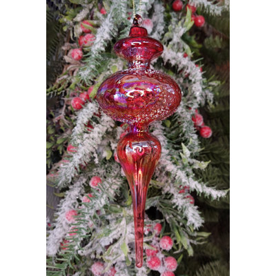 Ornement en verre rouge Spire F07M10-7