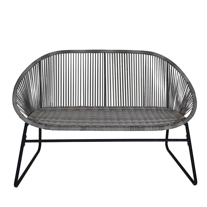 Egishe Rattan Traditional Bench, Grey