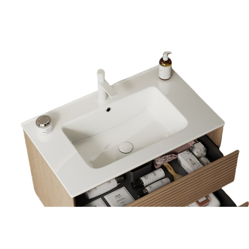 Streamlined Safety Ceramic Sink With Glossy Finish For Modern Bathrooms