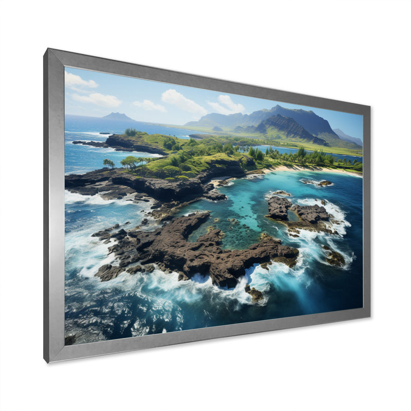 Broomall " Hawaii Tropical Escape I ", H 34 po x l 44 po, Cadre simple argenté