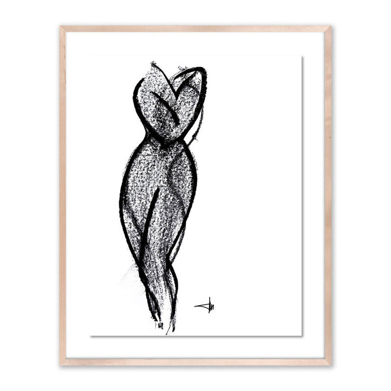 Nude 6 Print by Johan Gert Manschot, 40" H x 32" W x 2.5" D, Natural