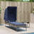 Latitude Run® Sun Lounger With Canopy Black Poly Rattan-1954191261