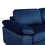 Velours bleu avec méridienne, canapé modulaire en forme de L, structure en bois massif sur pieds en métal avec finition dorée, accoudoirs, coussins de dossier et de siège amovibles remplis de mousse, 102,64 po de largeur, 52,19 de profondeur, 32,62 de hauteur-1626850984