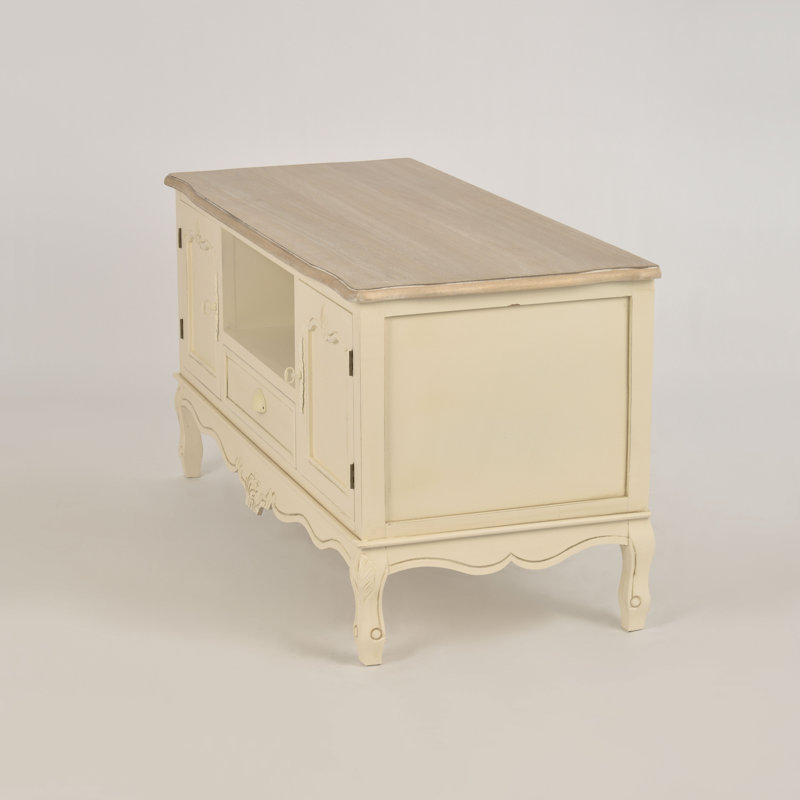 Almont Unfinished TV Stand for TVs up to 50", Cream/Natural