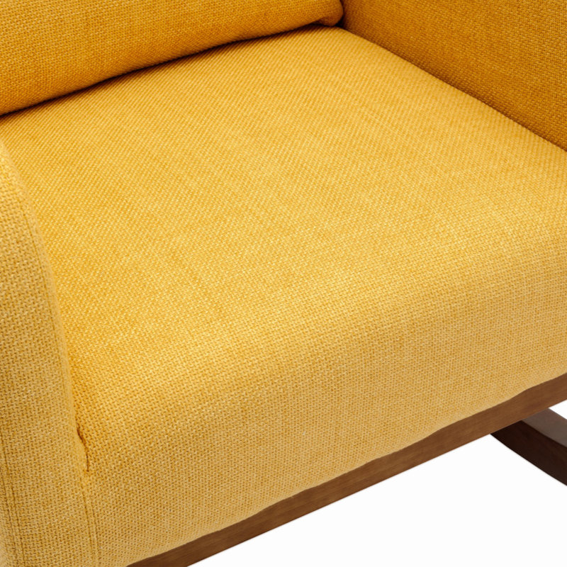Chaise berçante rembourrée Modern Soft Arm, Jaune