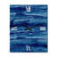 Abstrait bleu classique I - Horloge murale abstraite en métal-1320285049