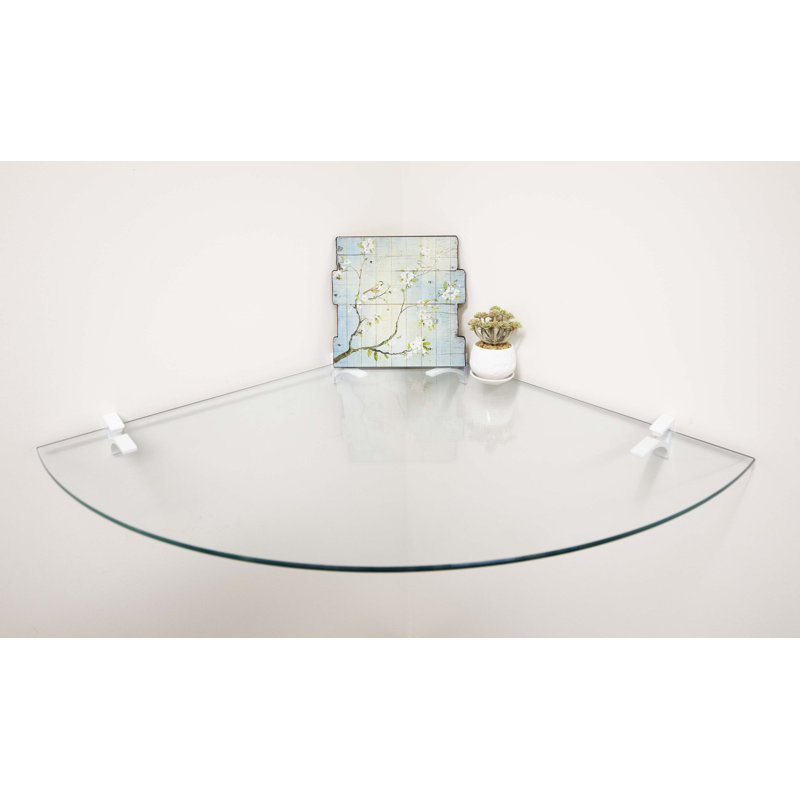 Glass Corner Shelf, White