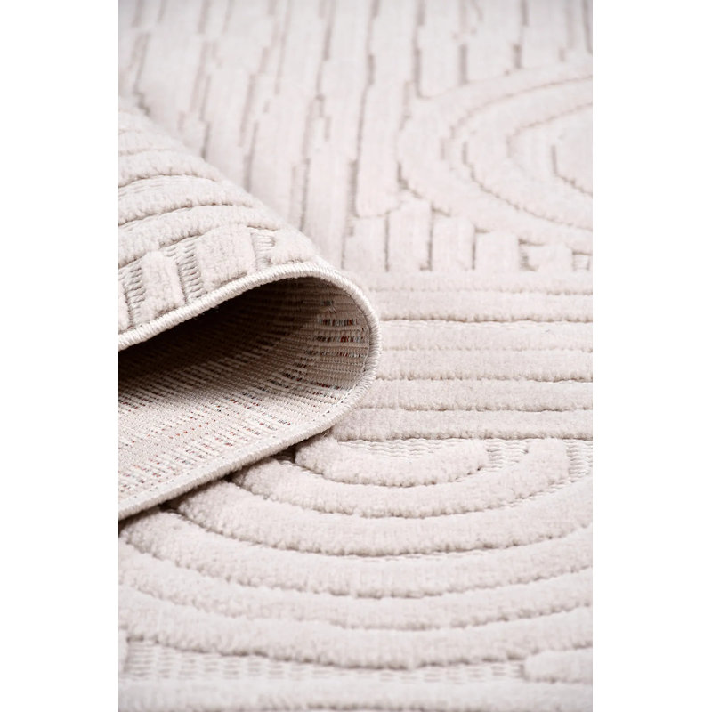 Tapis en polyester Tigana Mink Modern facile à nettoyer, 4 pi x 6 pi