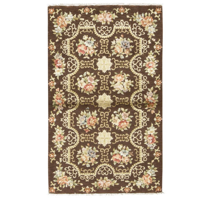 High-Quality Hand-Knotted Brown Area Rug