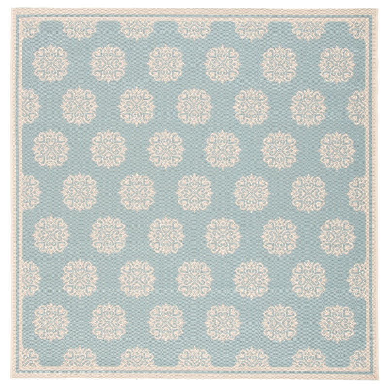 Tapis intérieur / extérieur Frankee Performance Ikat, Carré 6 pi 7 po