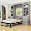 Lit escamotable double en bois avec tablettes de rangement et tiroirs