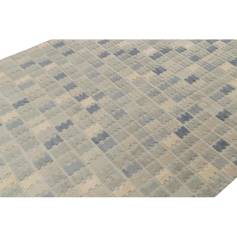 Scandinavian Wool Geometric Area Rug, Rectangle 5' x 7'