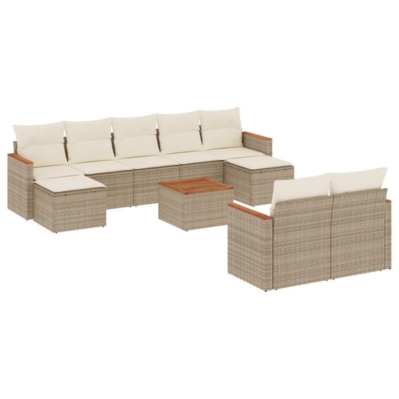 Grand canapé modulaire en rotin PE Vidaxl