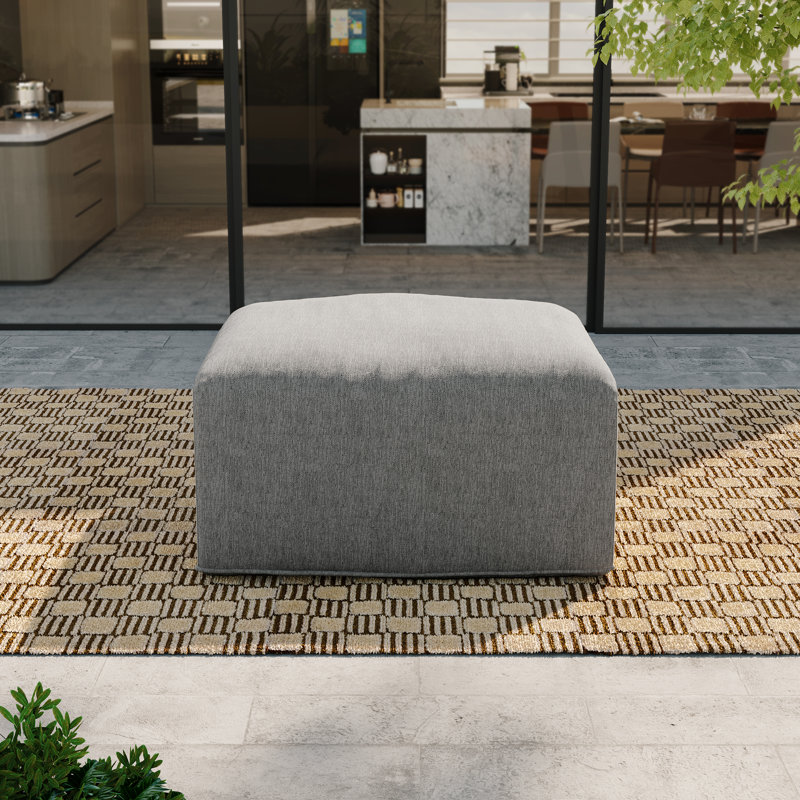 Repose-pieds d'extérieur résistant à l'eau - mélange de coton et mousse haute densité, Gris foncé
