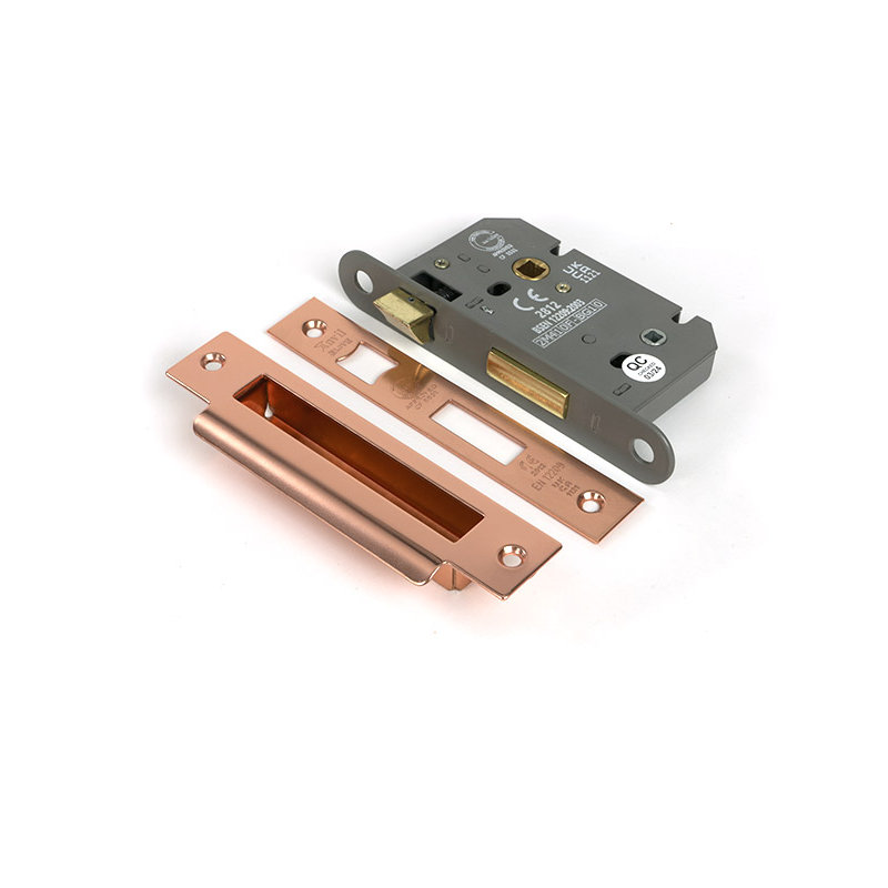 Heavy Duty Bathroom Lock, Polished Bronze