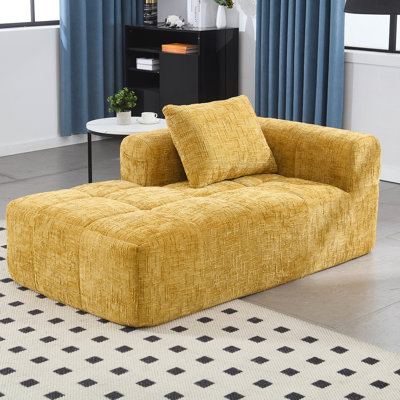 Modern Chenille Couch, Sleeper With Foam And Spacious Seating Minimalist , Ergonomic Appeal For Bedroom