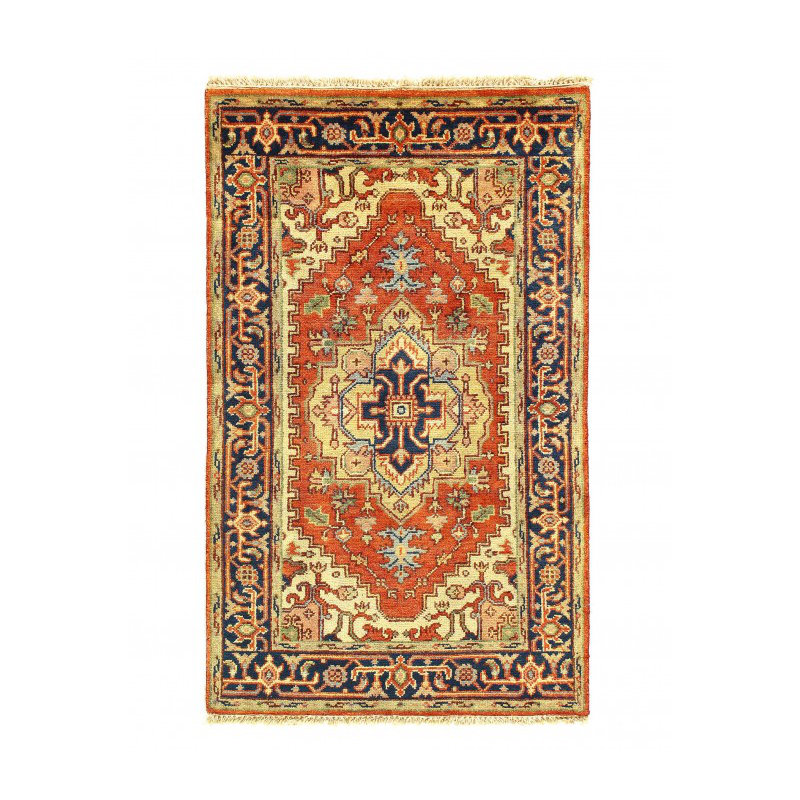 Tapis rectangulaire en laine d'agneau rectangulaire unique 3 pi 1 po x 5 pi Barriner