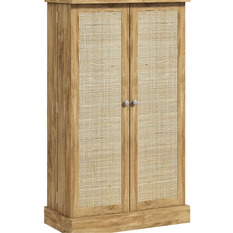 Rangement pour garde-manger de 41 po, armoire, 12 tablettes de porte, 5 tablettes réglables de style naturel pour garde-manger