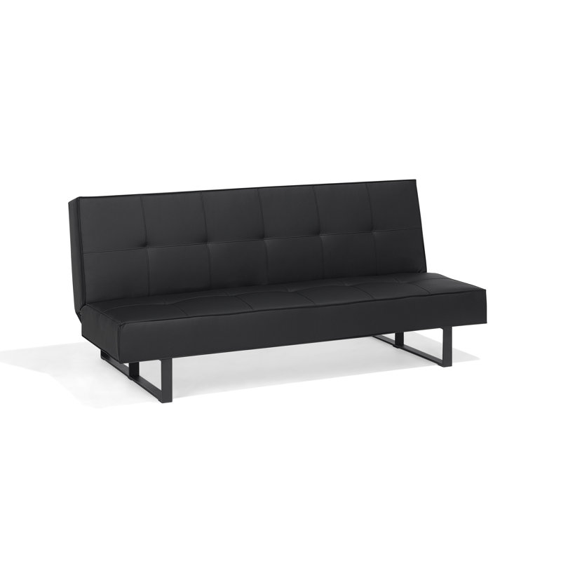 Liverpool 3 Seater Faux Leather Sleeper, Black