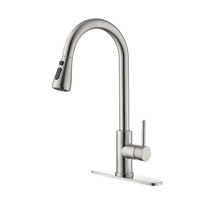 Robinet d'évier de cuisine à poignée simple avec douchette extractible