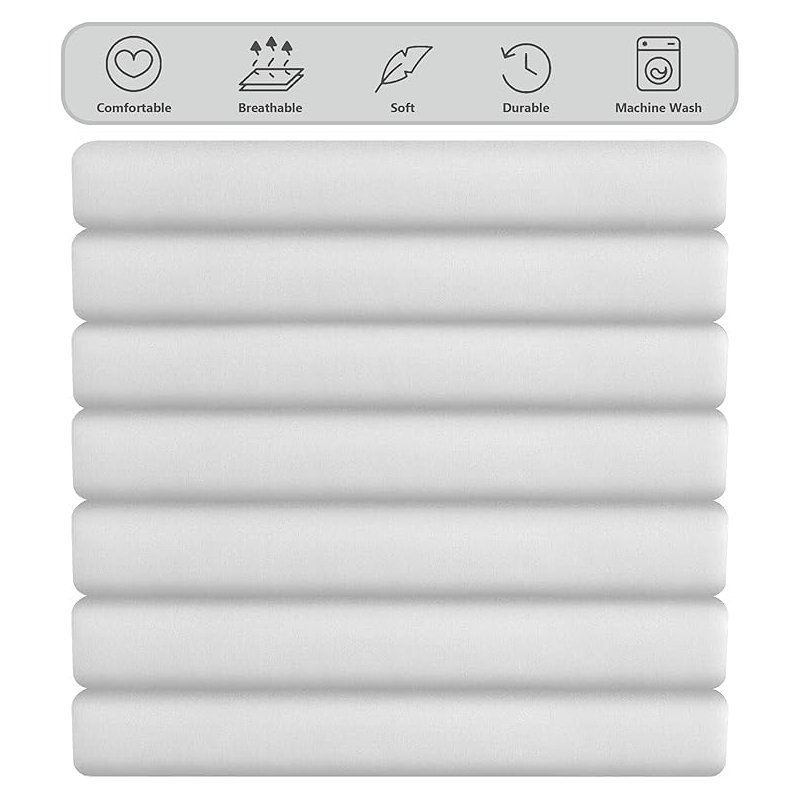 Ranarda Cotton Blend Percale Flat Sheet, White, Kingsize (5')