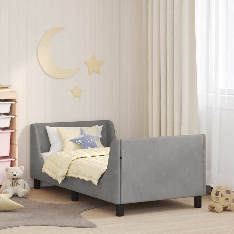 Bed Frame, European Toddler (80 x 160cm), Light Grey/Black