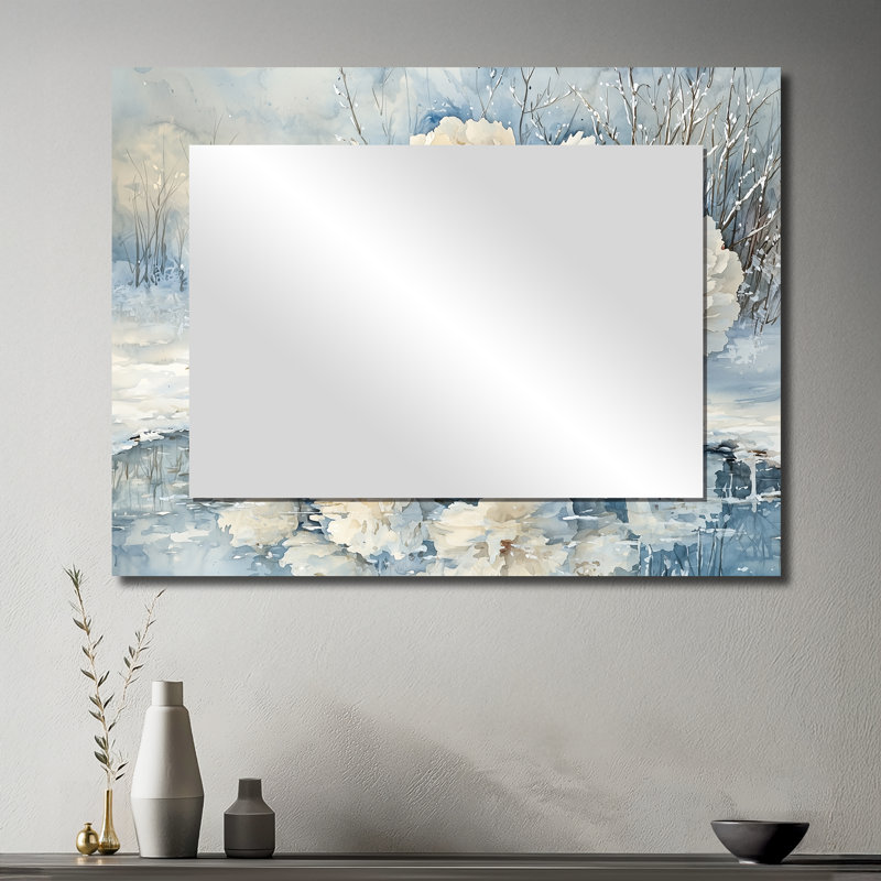 Pivoines blanches par The Frozen Pond II - miroir décoratif floral imprimé sur métal, 30 po x 40 po