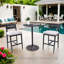 Tabouret de bar moderne en aluminium avec coussin Sunbrella (ensemble de 2)-830143394
