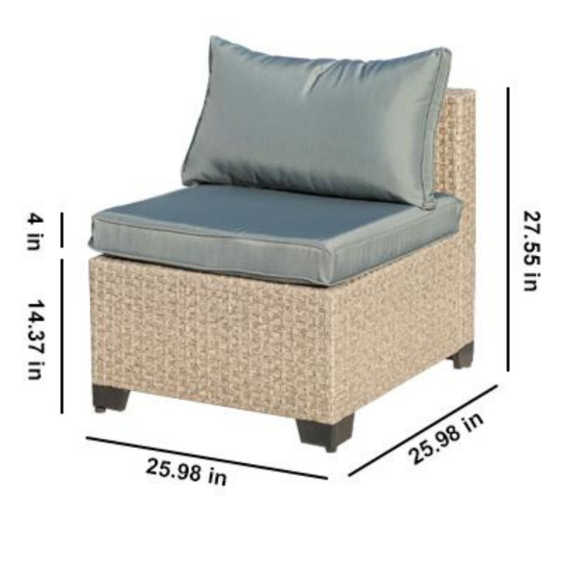 Combinaison de conversation en osier pour l'extérieur, Gris, 8