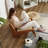 Arihaan Japandi Style Armless Lounge Chair, Solid Ash Wood Frame with Handwoven Rattan Seat, 440 lbs Weight Capacity, Minimalist Nordic Design Accent Chair