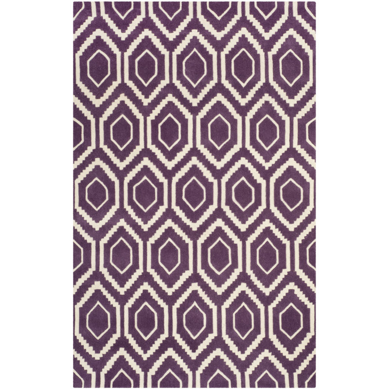 Tapis en laine touffeté à la main Deedie, Rectangle 5 pi x 8 pi