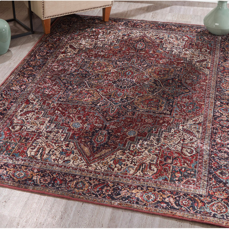 Tapis oriental rouille / bourgogne Katherine, Rectangle 6 pi x 9 pi