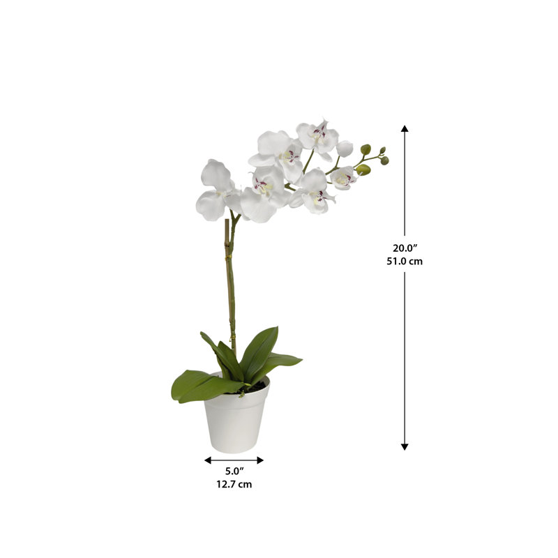 Pot à fleurs décoratif en fausse orchidée blanche 20 po Algreen