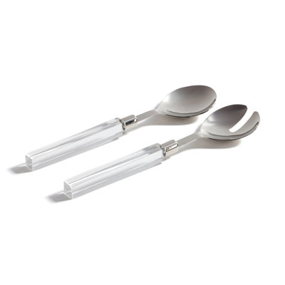 Acrylic Handle Stainless Steel Salad Servers