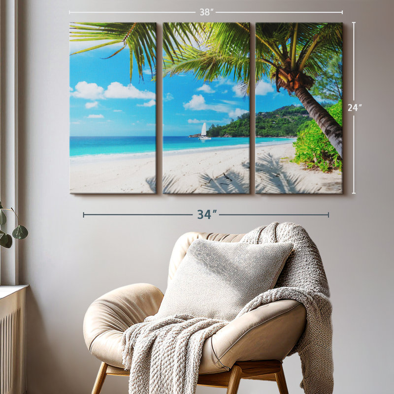 «Sandy Beach Palm» sur, H 24 po x l 38 po