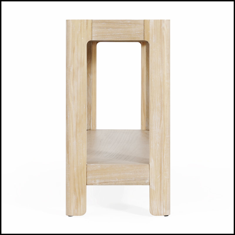 Console Mirod Modern Farmhouse, design minimaliste élégant avec placage en bois de qualité supérieure et coins arrondis pour une utilisation polyvalente
