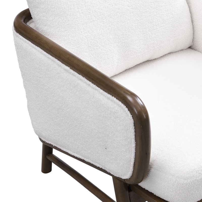 Ensemble de 2 chaises d'appoint rembourrées avec structure en bois massif U-Can Sherpa