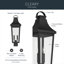 Lampadaire d'extérieur 2 lumières avec verre transparent noir texturé 25,25 "Cleary-126677979