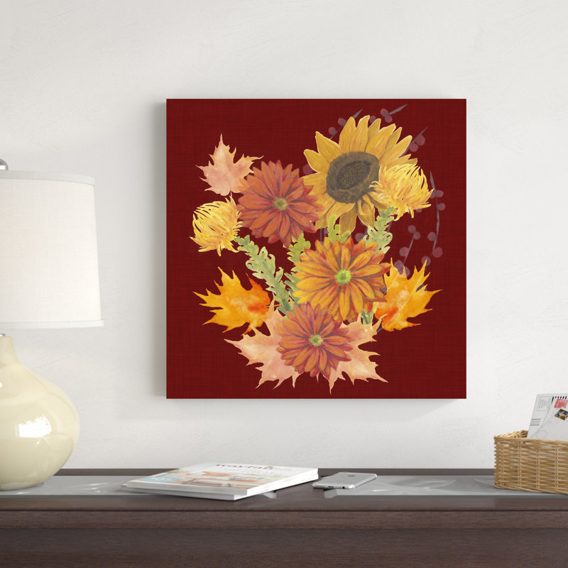 «Autumn Floral II» par Grace Popp - reproduction d'art sur toile tendue, H 20 po x l 20 po