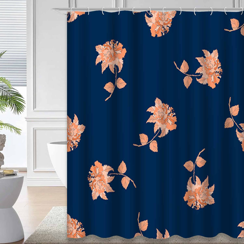 Rideau de douche Hibiscus Flower Roses, L 72 po x l 84 po