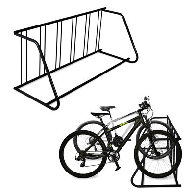 Support commercial pour 6 vélos à grille commerciale, support de plancher en acier robuste, support extérieur pour le garage, l'école et la vente au détail, noir, simple face